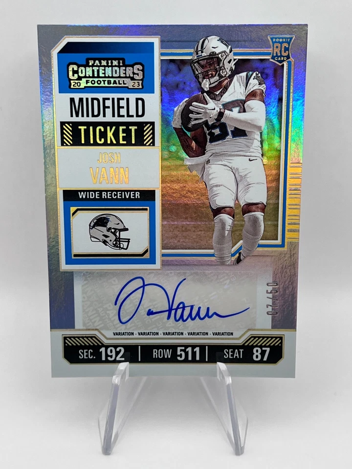 Josh Vann - 2023 Panini Contenders #167 Midfield Ticket Auto /50 Panthers RC SP - Image 1 of 4