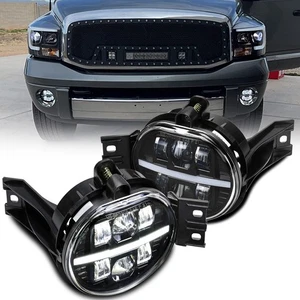 Pair DRL Fog Lights Daytime Running Lamp For Dodge Ram 1500 2002-2008 Pickup - Picture 1 of 9