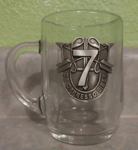 7th Special Forces Group Clear Glass Coffee Mug Cup - Picture 1 of 7