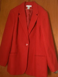 Sag Harbor Bright Red Wool (two button) Blazer - Picture 1 of 3