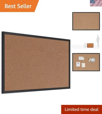 Tablero de corcho autocurativo 24"" x 36"" con marco negro resistente - Pantalla versátil Foto 1 de 4