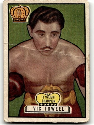 1951 Topps Ringside #36 Vic Toweel Boxing crease NO RESERVE! - Image 1 of 2
