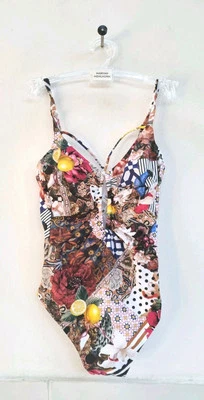 Traje de baño MARYAN MEHLHORN fiesta ecléctica multicolor floral, talla 10 copa B.  Foto 1 de 4