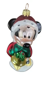 Decorazione natalizia DISNEY Babbo Natale MINNIE MOUSE bocca europea vetro soffiato come nuova - Foto 1 di 6