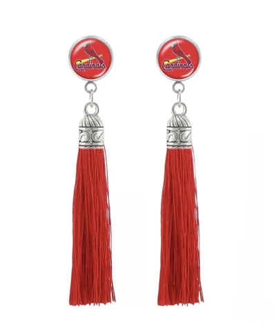 Cardinals Earrings, Tassel Dangle Earrings, St. Louis Cardinals Jewelry Cover