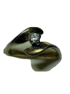 Gold Tone CZ Ring Size 7 - Picture 1 of 5