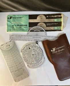 Flight Training Tools Jeppesen Flight Case & Computer & Plotter Protractor - Picture 1 of 13