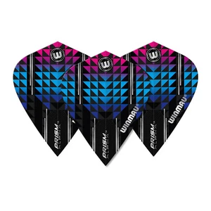 5 neue Sets Winmau Prism Alpha Kite Dart Flights - Schwarz Blau Lila - Bild 1 von 3