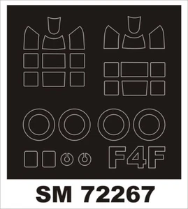 F4F WILDCAT/MARTLET CANOPY & WHEELS PAINTING MASK for AIRFIX 1/72 MONTEX SM72267 - Picture 1 of 1