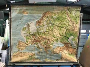 Vintage ORIGINAL german Map, rare, EUROPE TOPOGRAPHY MAP - Picture 1 of 1