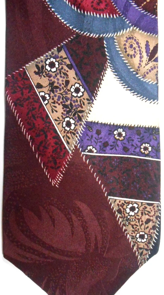 Gravata de seda masculina John Weitz 55,5" X 3,75" multicolorida abstrata - Imagem 1 de 4