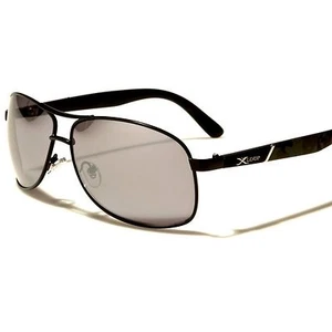 Designer Stylish Mirrored Lens Black Camouflage Temple Mens Rectangle Sunglasses - Picture 1 of 2