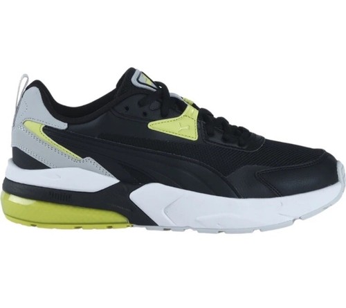 Puma Vis2k stringate uomo nero bianco giallo sneakers scarpe casual taglia UK 6