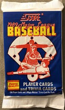 1989 Score Baseball Card Pack Kal Daniels Reds (Top) Dave Meads Astros (Back)