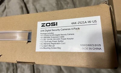 ZOSI 1AC-2612T-W-N Indoor and Outdoor Bullet Security Camera - Image 1 of 4