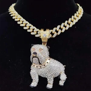 Dog Chain Necklace Plated Cuban Link Necklace - Picture 1 of 5