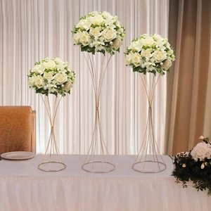 3 pz Portafiori a forma di clessidra da tavolo matrimonio oro per cerimonia anniversario - Foto 1 di 19