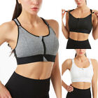 Women Shockproof Sports Bra High Impact Front Zipper Closure Padded Yoga Bra New