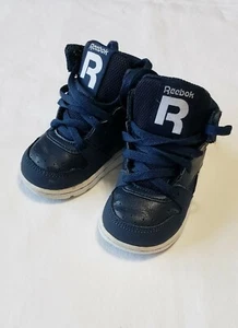 Toddler Boy's Size 4 Peek & Fit Navy Blue High Top Athletic Shoes Nice Condition - Picture 1 of 12