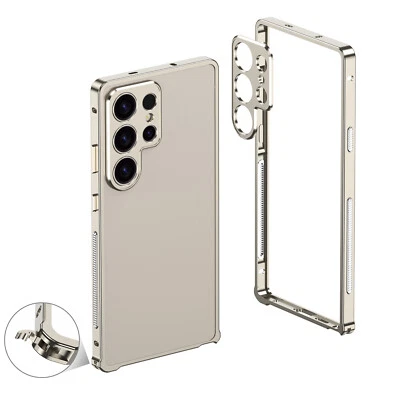 Metal Bumper Frame Case with Metal Lens Cap For Samsung Galaxy S24 S25 Ultra - Image 1 of 4
