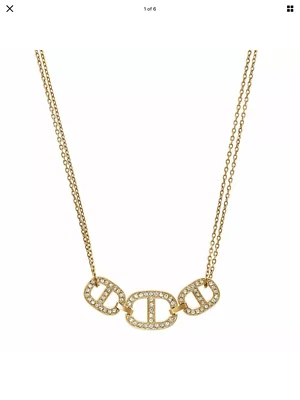 Michael Kors Clear Stone Maritime Frontal Necklace  NWT $125 - Image 1 of 4