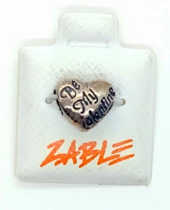 Authentic Zable Sterling Silver Heart Be My Valentine Bead Charm 925 FREE Ship - Picture 1 of 3