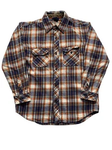 Gap Kids L (10) Plaid Button-Up Shirt Blue/Orange Long Sleeve Cotton Blend #7766 - Picture 1 of 16