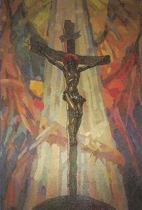 Este - Deserto d' Este - Chiesa parrocchiale - Crocifisso - Cartolina 1985 - Foto 1 di 1