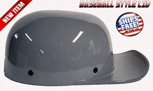 BASEBALL STYLE HELMET GRAY LOW PROFILE BIKER MOTORCYCLE NOVELTY LID - Picture 1 of 4