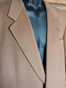 Vintage Aquascutum Mens 42R Golden Tan Cashmere Wool Blazer Jacket Coat USA Made - Picture 1 of 21