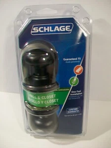 NEW SCHLAGE GEORGIAN AGED BRONZE HALL & CLOSET DOOR KNOB - Picture 1 of 5