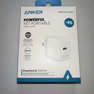 Anker PowerPort III 20W PD High-Speed USB-C Wall Charger - White - Picture 1 of 5