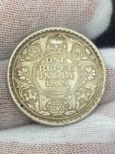 1919 India 1 Rupee VF - Picture 1 of 2