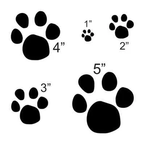 Cat Paw STENCIL 1" 2" 3" 4" 5" For Signs Scrapbook Fabric Canvas Walls Crafts - Picture 1 of 1