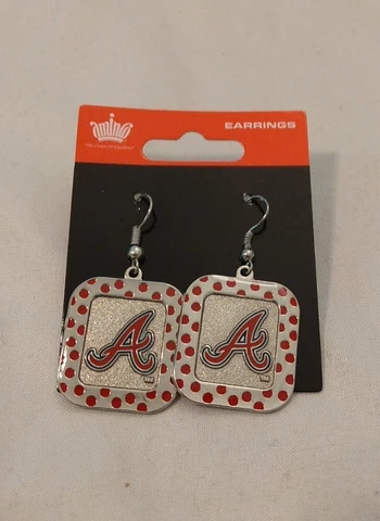 Atlanta Braves MLB POLKA DOT Style Dangle Earrings Cover
