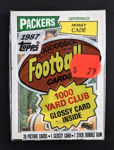 Paquete de 28 tarjetas de violonchelo de fútbol americano Topps 1987 sin abrir Mossy Cade Top LKS03 - Imagen 1 de 4