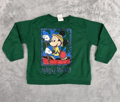 Sudadera verde vintage para bebé niño Mickey's Stuff Jungle Mickey Mouse 3T Foto 1 de 4