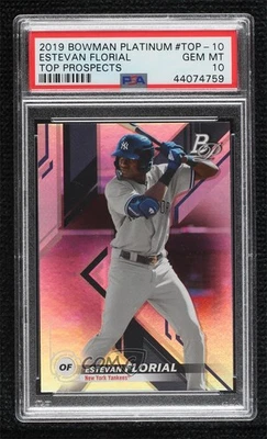 2019 Bowman Platinum Wal-Mart Top Prospects Estevan Florial PSA 10 GEM MT - Image 1 of 2