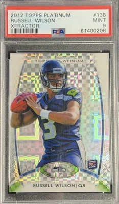 Russell Wilson XFRACTOR 2012 Topps Platinum 138 novato RC PSA 9 como nuevo Seattle Foto 1 de 3