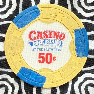 Rock Island 50¢ $0.50 Boatworks Rock Island, Illinois Poker Casino Chip V811 - Picture 1 of 1