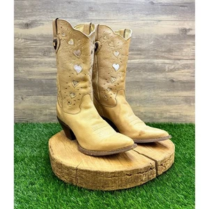 Durango Women - Size 10M - Tan Heart Cowboy Boots Crush RD3421 - Picture 1 of 12