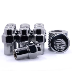 20 Lug Nuts 12x1.5 Chrome Mag Wheel Nut .75 Shank Cragar Offset Hole Washers - Picture 1 of 3
