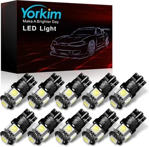 Yorkim 194 LED Bulbs White 6000k Super Bright 5th Generation, T10 LED Bulbs, 1.. - Imagen 1 de 8