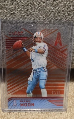 2016 Panini Clear Vision - Warren Moon #92 Red Houston Oilers /49 VV12 - Image 1 of 3