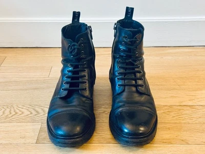 Botas de Combate Piero AllSaints Para Hombre en Cuero Negro EE. UU. 11 Foto 1 de 4