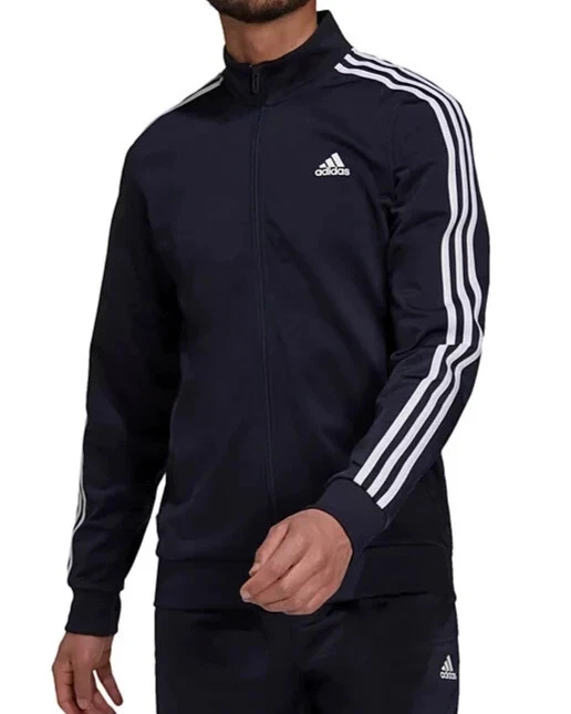 adidas Mens Big &Tall Track Jacket MT Dark Blue/White H46100 Full Zip