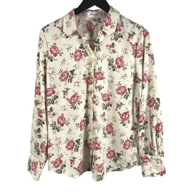 Blusa Judith Hart Collection Floral Abotonada Talla 10 Rosa Crema y Rosa Foto 1 de 4