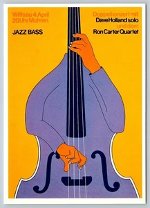Dave Holland, Ron Carter Jazz Bass Konzert Poster Repro Werbung Postkarte - Bild 1 von 2