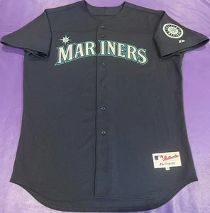 Authentic Seattle Mariners 2000’s Majestic On-Field Navy Alternate Jersey 52 - Picture 1 of 5