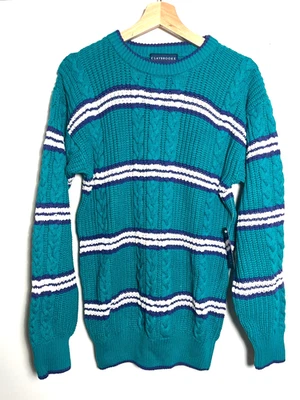 NEW Vintage Claybrooke Men's Crew Neck Pullover Cable-knit Sweater - Image 1 of 4